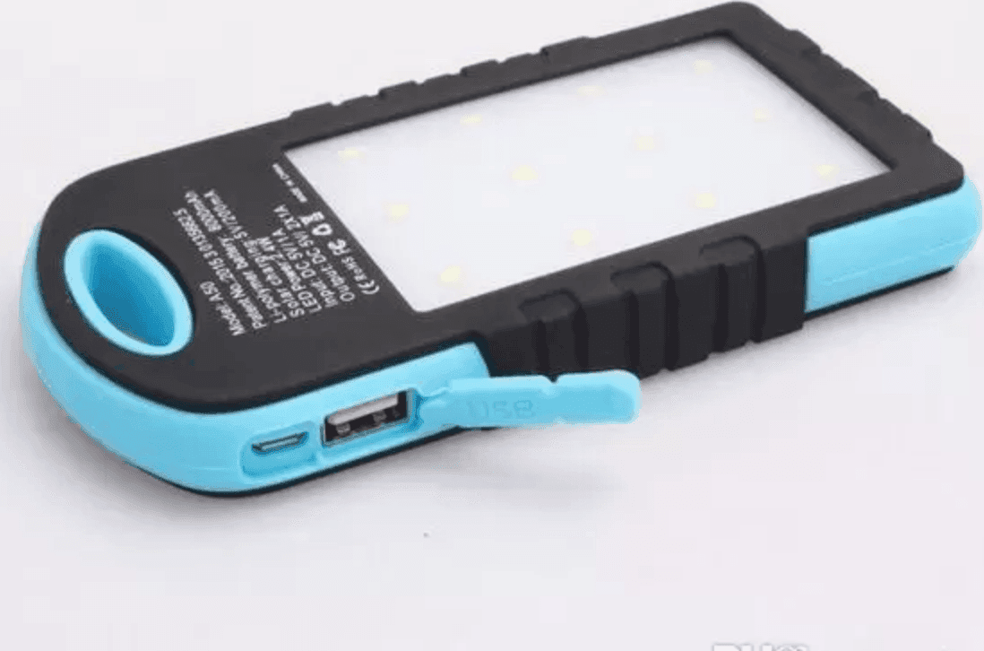 BATTERIA ESTERNA POWERBANK 8800 mAh SOLARE LUCE LED CARICATORE SMARTPHONE - 6