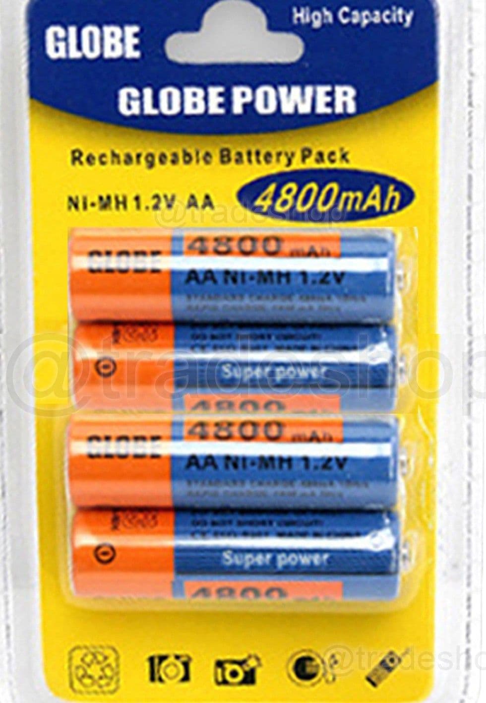 4 BATTERIE STILO AA RICARICABILI DA 4800 mAH Ni-MH PILE CONFEZIONE BATTERY