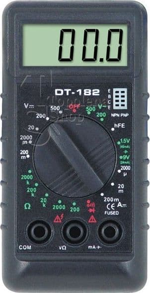 TESTER MULTIMETRO AMPEROMETRO DIGITALE PUNTALI VOLT AMPERE DT-182 CON PUNTALI - 2