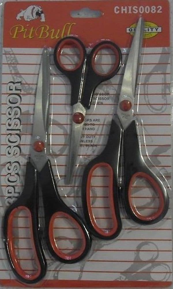 SET 3 PEZZI FORBICI DA CUCINA MULTIUSO IN ACCIAIO CON MANICO IN GOMMA ERGONOMICO - 2