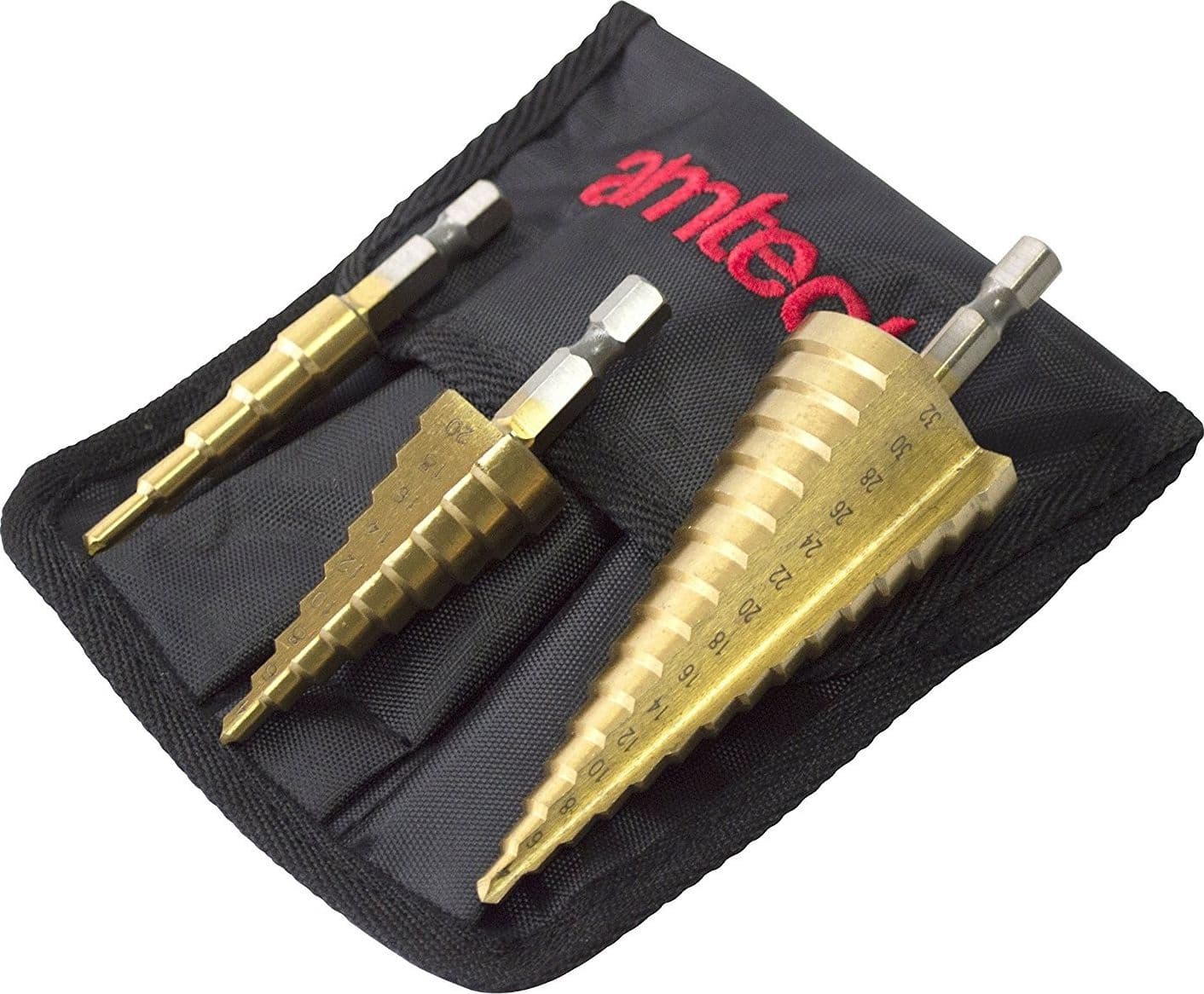 KIT 3 PUNTE FRESE CONICHE GRADINO 4-12 4-20 4-32 1/4 TITANIO TRAPANO AVVITATORE - 3