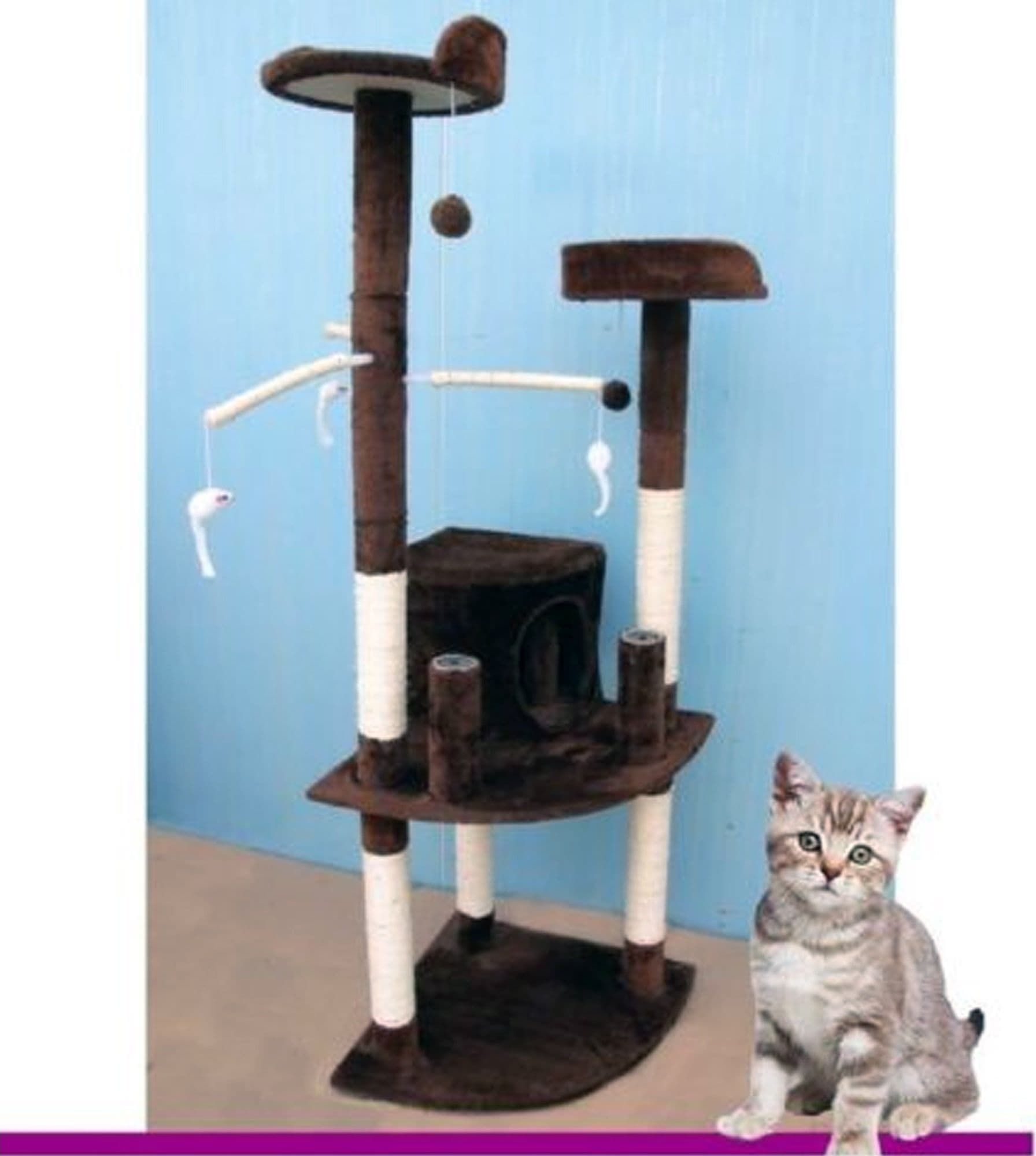 TIRAGRAFFI PER GATTI ALBERO PARCO GIOCHI TIRA GRAFFI A COLONNA GATTO H155 CM
