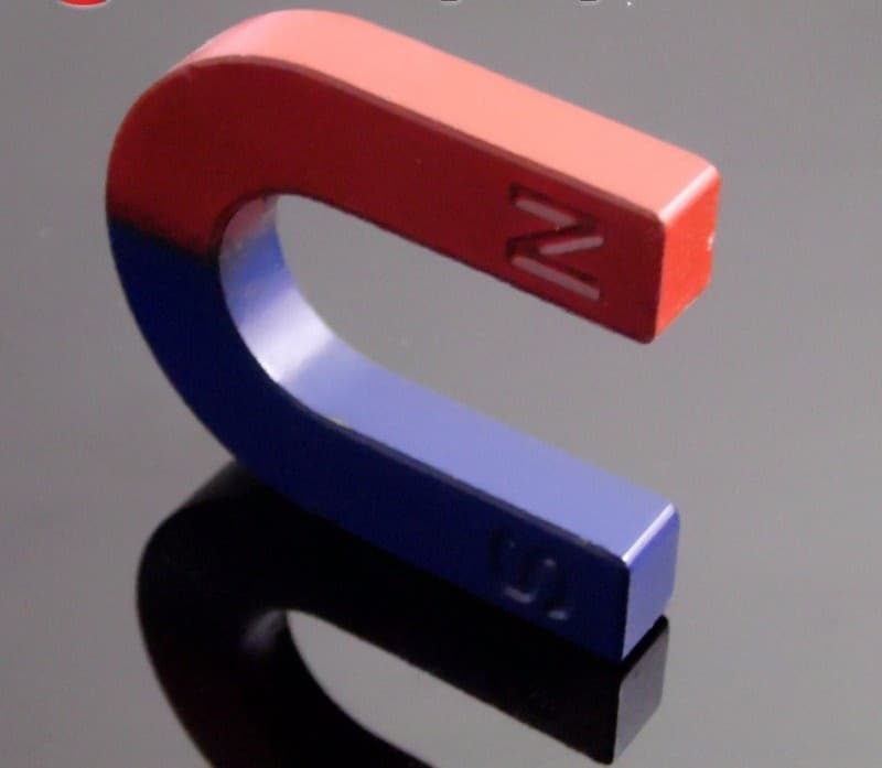 2 X MAGNETE DIDATTICO CALAMITA 30MM A FORMA DI U POSITIVO E NEGATIVO NORD SUD - 4