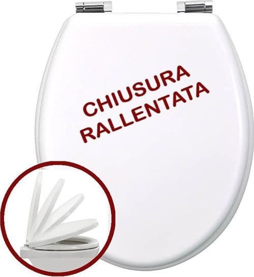 COPRIWATER UNIVERSALE IN LEGNO MDF CHIUSURA RALLENTATA SOFT CLOSE LACCATO BIANCO - 3
