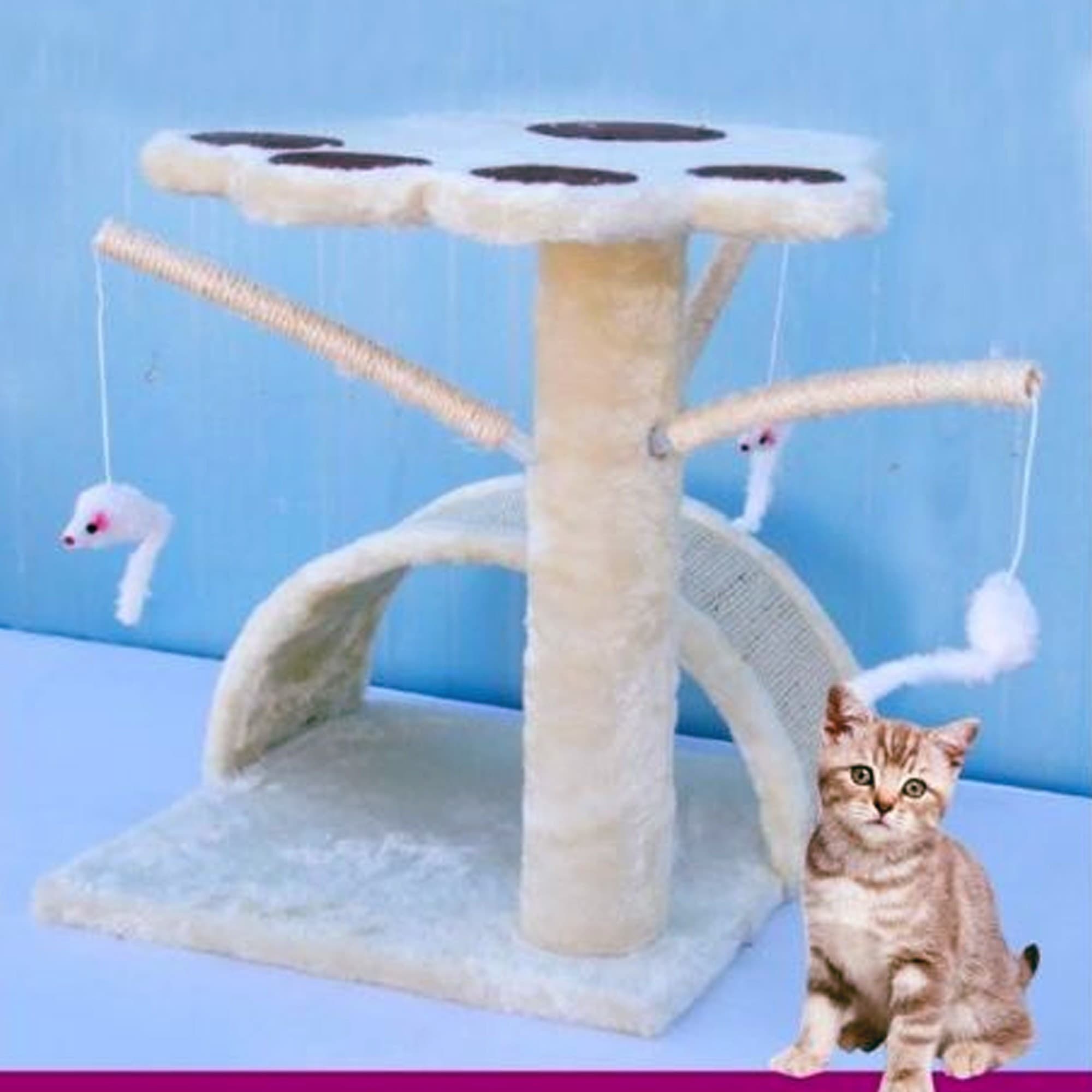 TIRAGRAFFI PER GATTI ALBERO PARCO GIOCHI GIOCO TIRA GRAFFI GATTO H44 CM