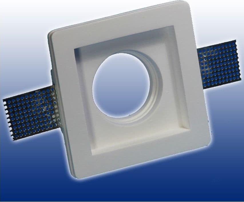 PORTA FARETTO FISSO IN GESSO AD INCASSO PER LAMPADINE GU10 LED QUADRATO 10X10 CM - 2