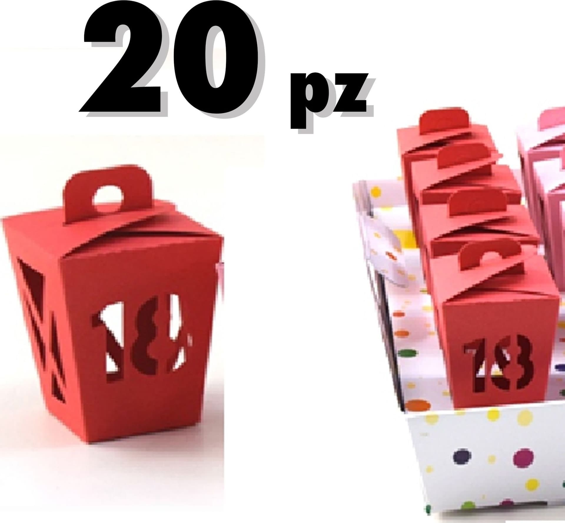 20 PZ BOMBONIERE LANTERNA VARI COLORI COLORATI FESTA 18 ANNI ASTUCCI - 4