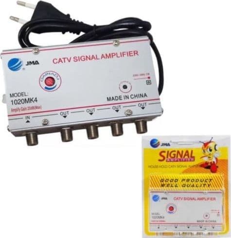 AMPLIFICATORE SDOPPIATORE SEGNALE TV VIDEO SEGNALE ANTENNA IN-OUT DA 1 A 4 CATV - 2