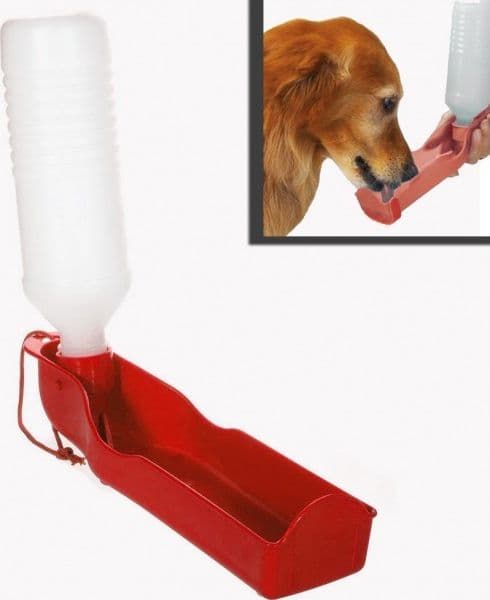 BORRACCIA CON SCODELLA PORTATILE PER CANI GATTI BOTTIGLIA SALVAGOCCIA 300ML - 5