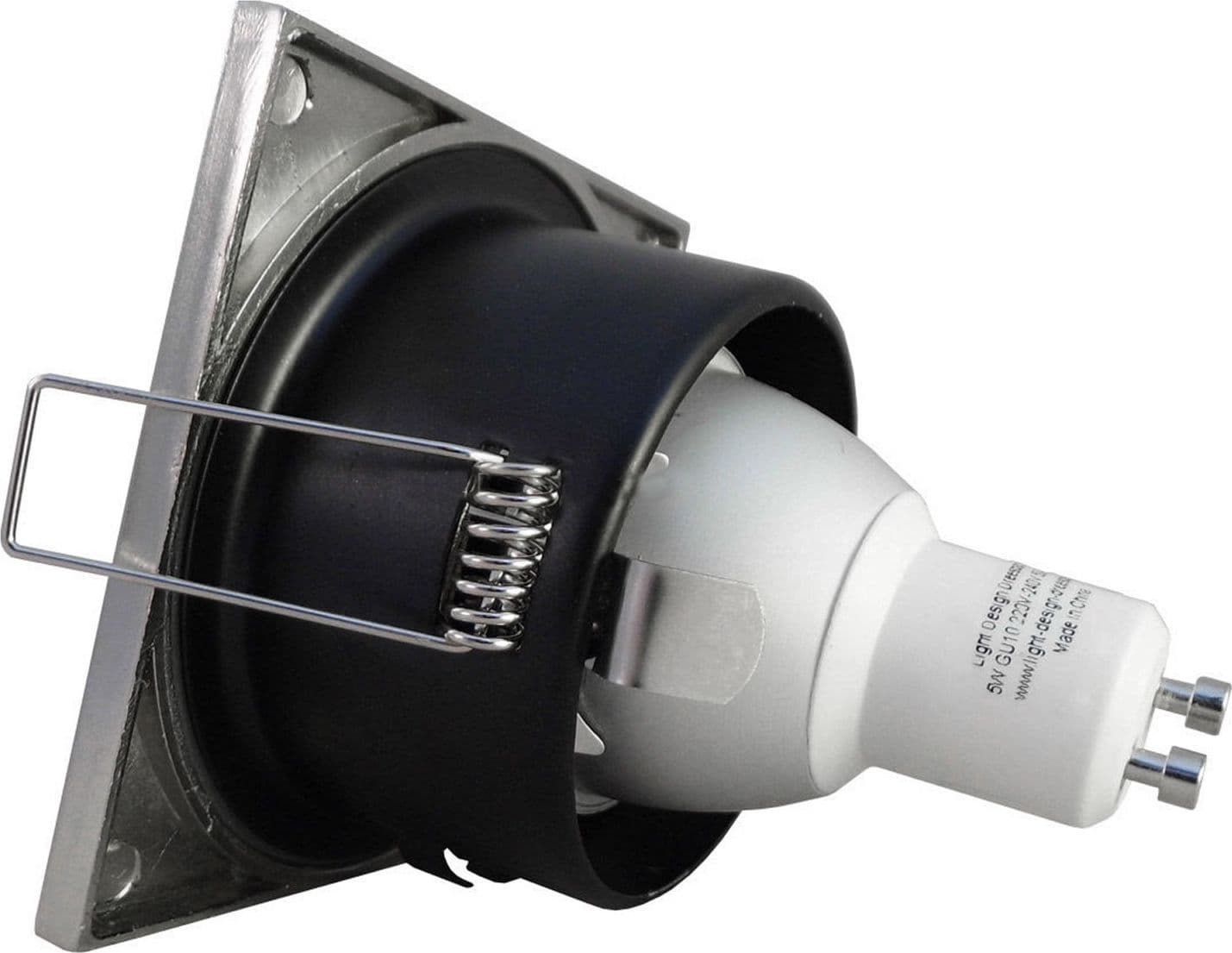 SUPPORTO PORTA FARETTO DA INCASSO LAMPADINE LED MR16 PAR16 QUADRATO BIANCO 75MM - 3