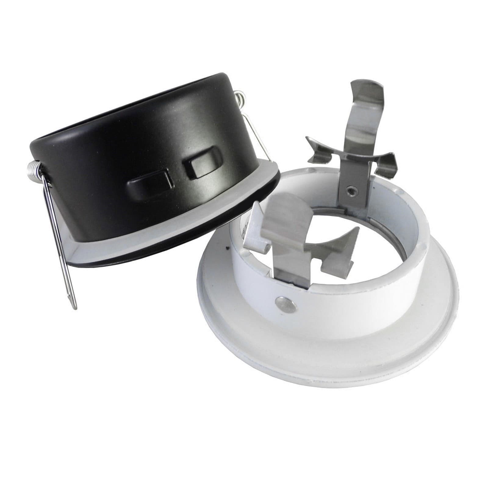 SUPPORTO PORTA FARETTO DA INCASSO LAMPADINE LED MR16 PAR16 ROTONDO ACCIAIO 75MM - 3