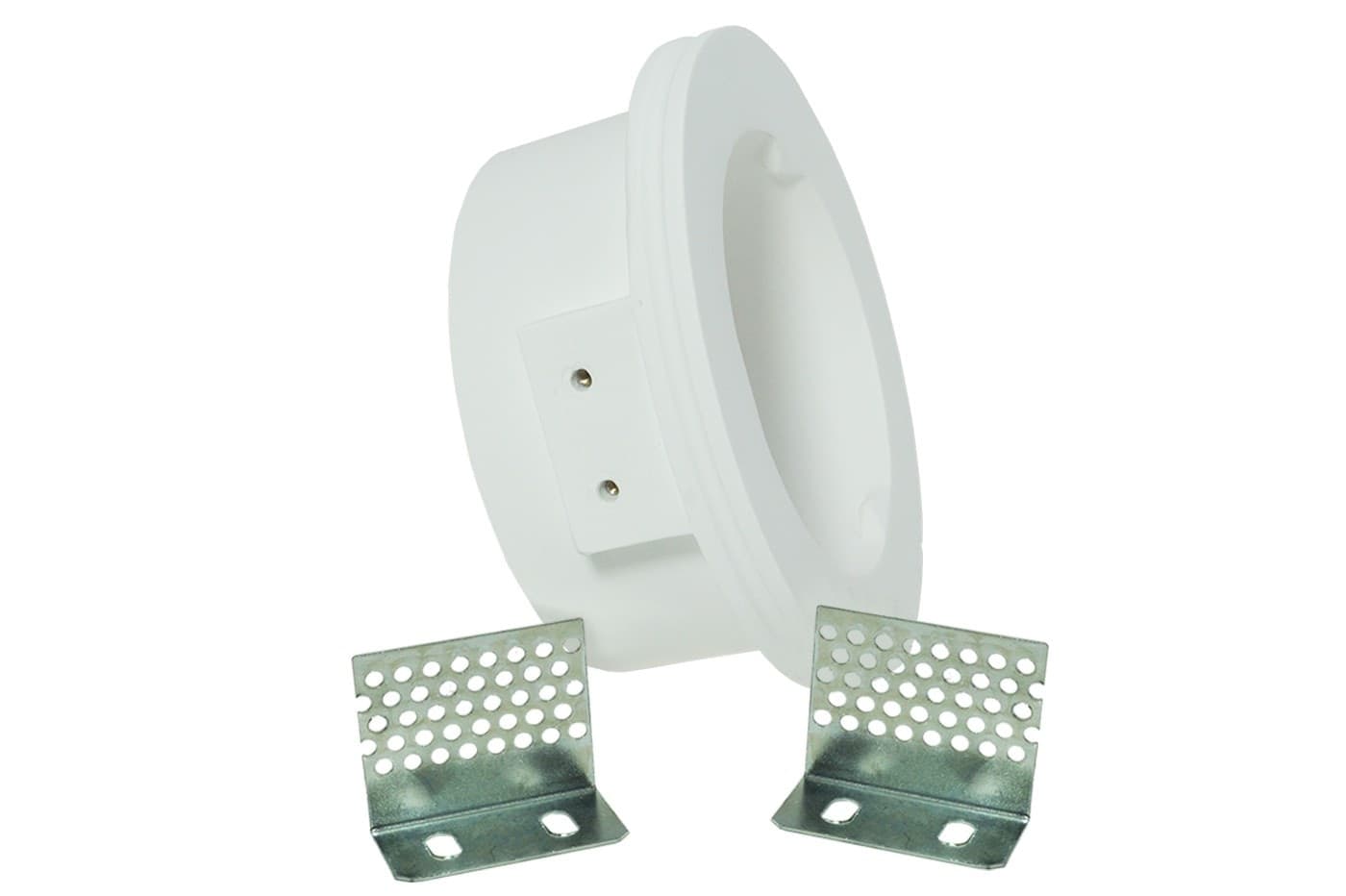 PORTA FARETTO FISSO IN GESSO DA INCASSO PER LAMPADE GU10 A LED TONDO CON VETRO - 4