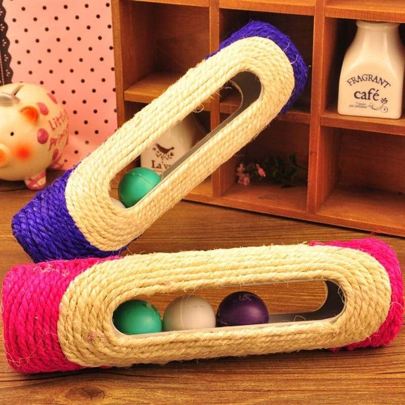 RULLO IN SISAL TIRAGRAFFI 29 X 7,5 CM CON PALLINE SONORE GIOCO PER GATTI - 10