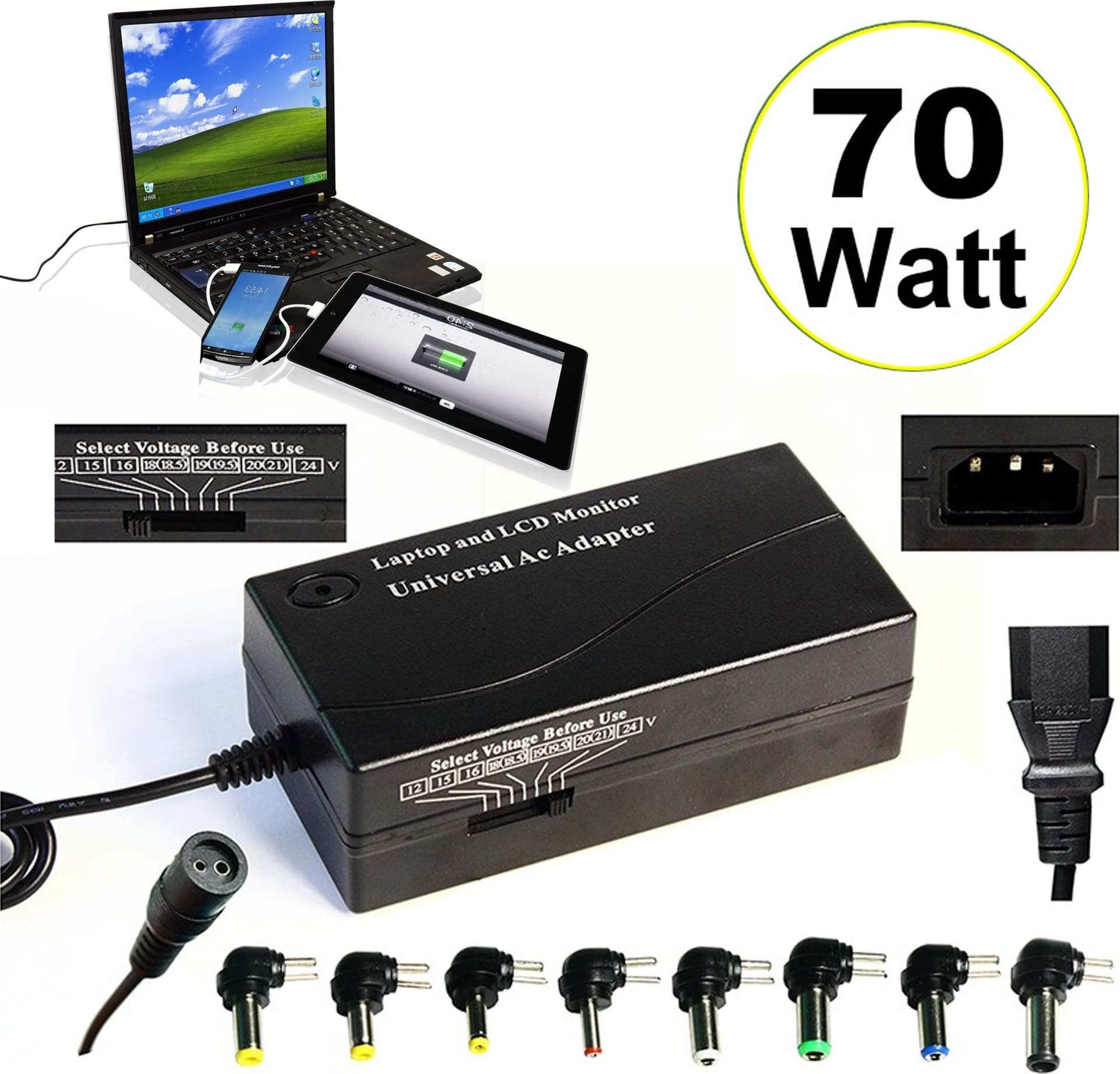 ALIMENTATORE UNIVERSALE 70 WATT NOTEBOOK CASA UNIVERSALE NOTEBOOK CARICABATTERIA - 2