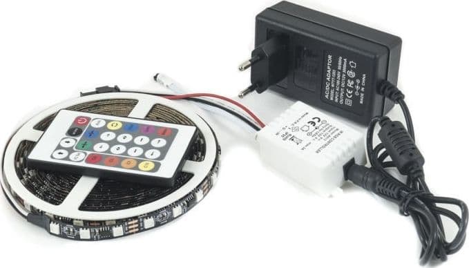 STRISCIA STRIP 300 LED RGB DIGITALE MULTIEFFETTO 7 COLORI 5050 5 M METRI INTERNO - 2