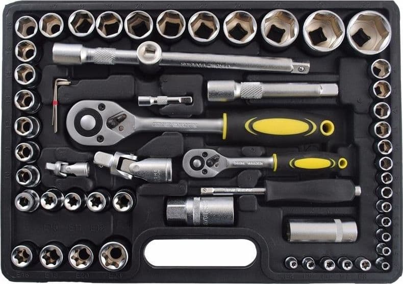 SET DI CHIAVI CASSETTA ATTREZZI CRICCHETTO BUSSOLE BOCCOLE INSERTI KIT DA 109PZ - 3