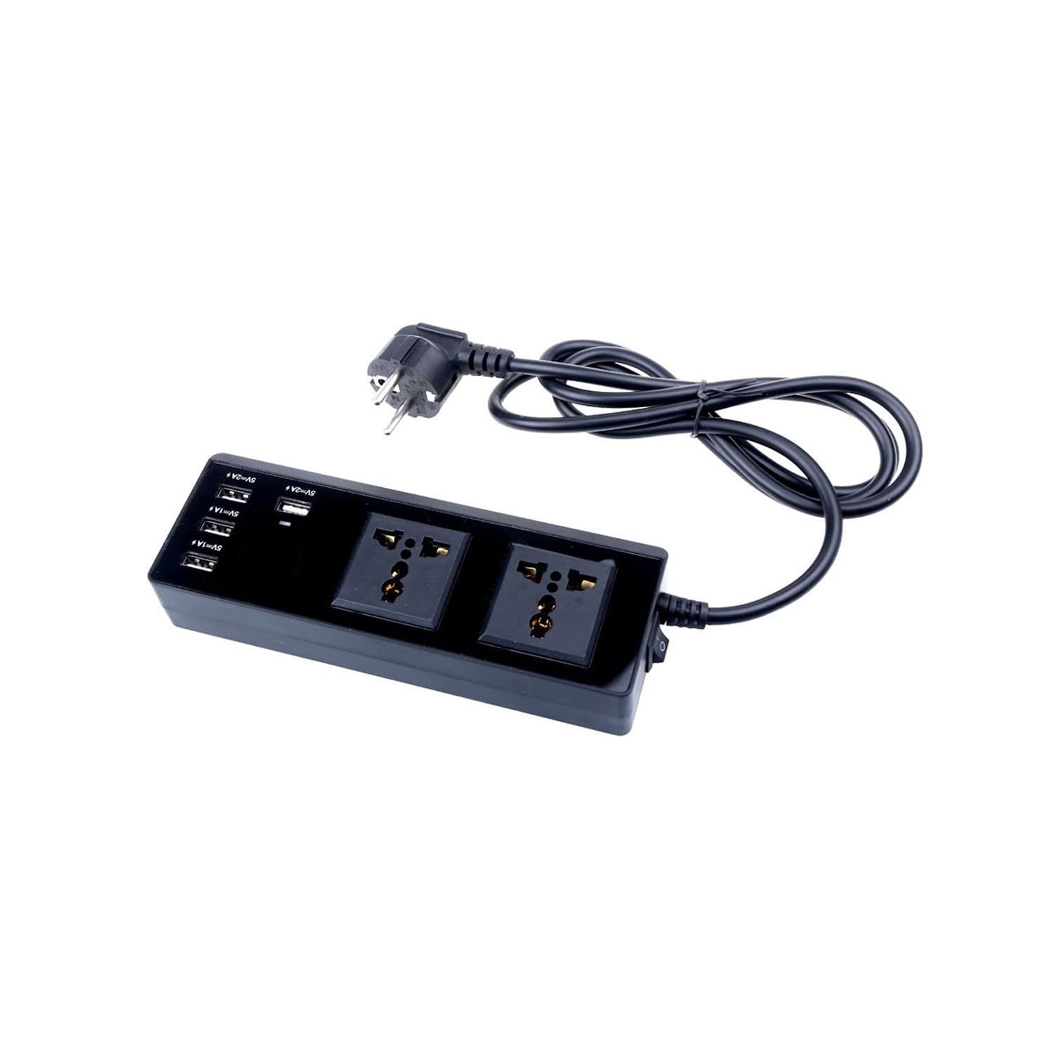 ADATTATORE UNIVERSALE USB PER SMARTPHONE TABLET CON 4 PORTE USB 2 PRESE CORRENTE - 2