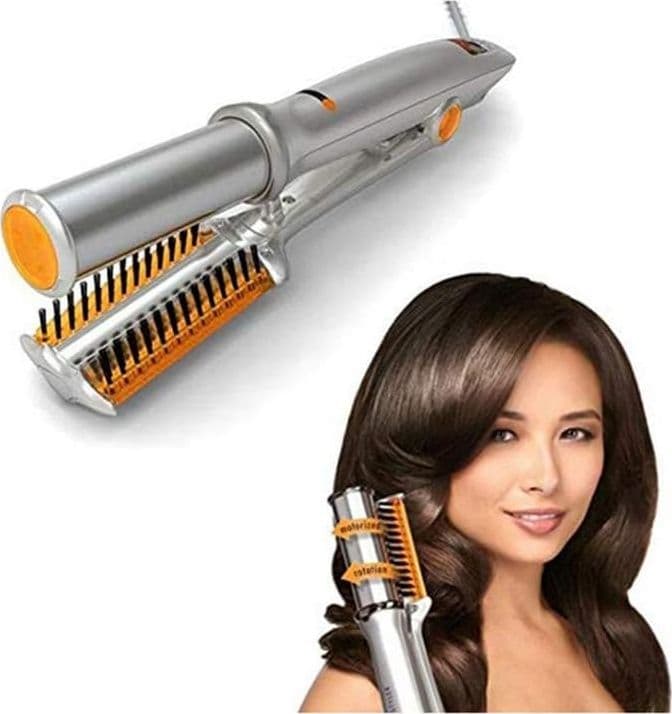 SPAZZOLA PIASTRA ROTANTE PER CAPELLI LISCI RICCI ARRICCIA STIRA IN CERAMICA - 8