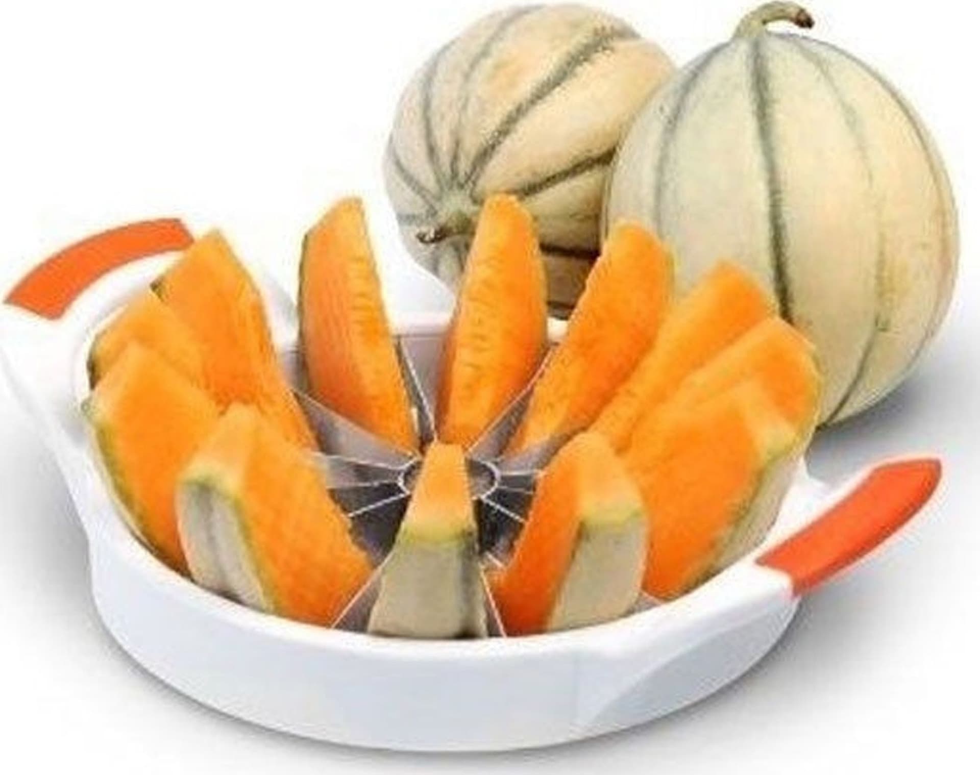 TAGLIA MELONE ANGURIA COCOMERO AFFETTA 12 LAME 19CM  IN ACCIAIO CASA CUCINA