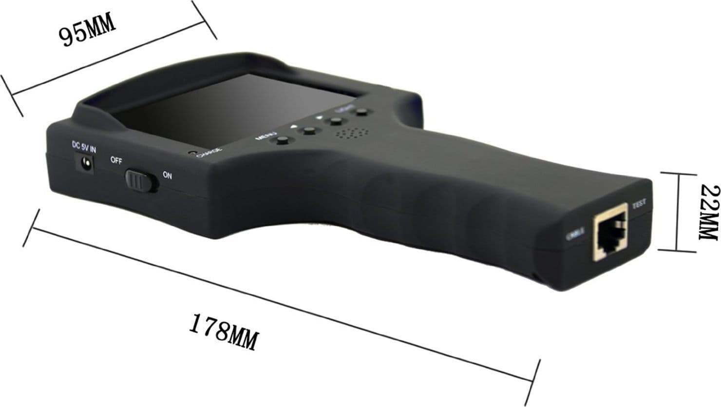 TESTER MONITOR PORTATILE 3.5 TESTER TELECAMERE AHD RETE ETHERNET LAN USCITA 12V - 7
