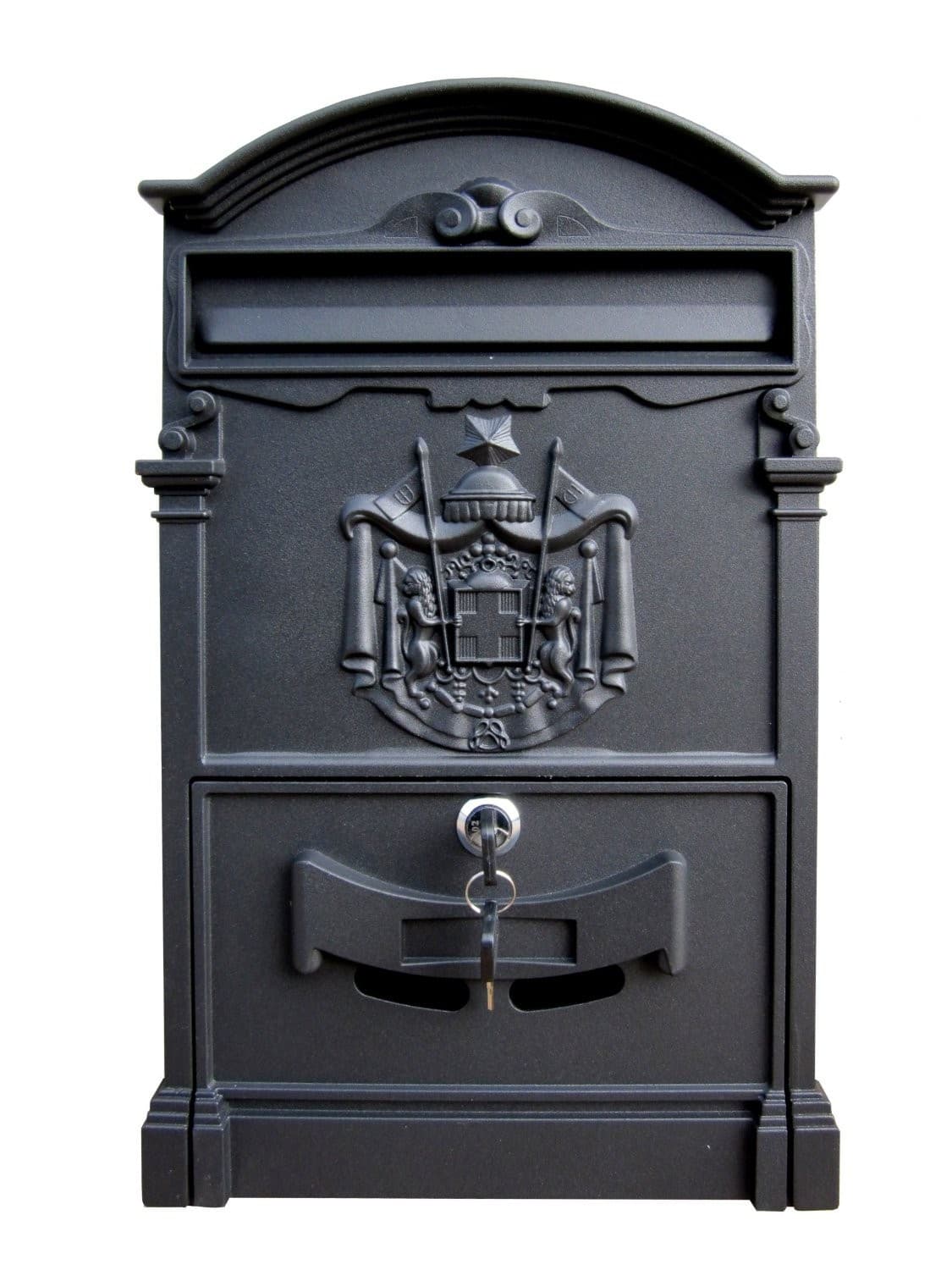 CASSETTA POSTALE BUCA LETTERE IN STILE ANTICO CLASSICO IN ALLUMINIO VERNICIATO - 35