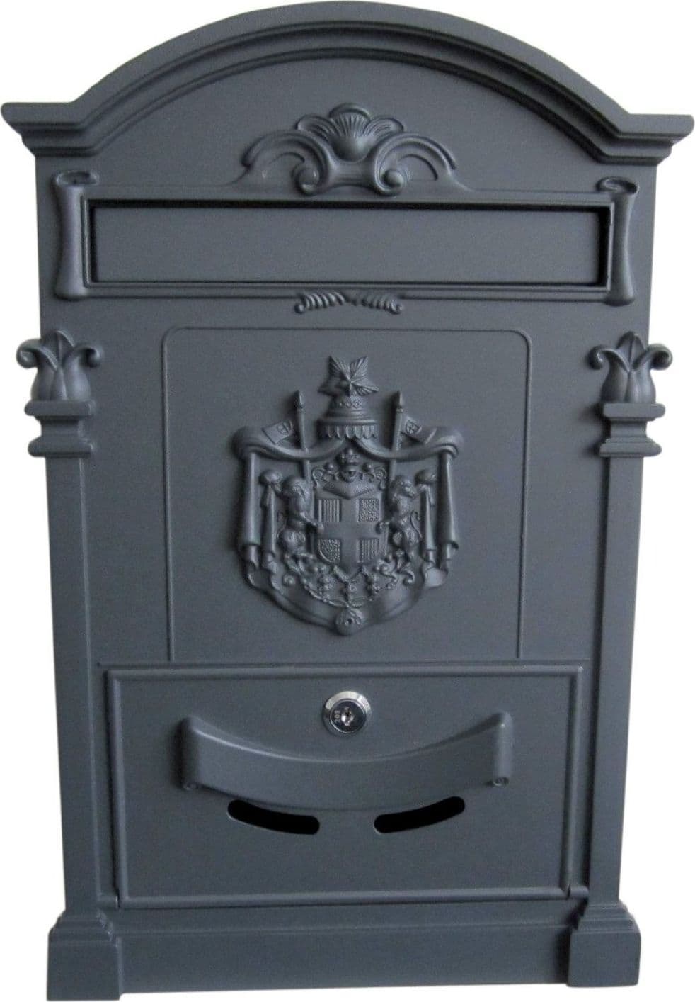 CASSETTA POSTALE BUCA LETTERE IN STILE ANTICO CLASSICO IN ALLUMINIO VERNICIATO – Grigio – TrAdE Shop Traesio – grigio