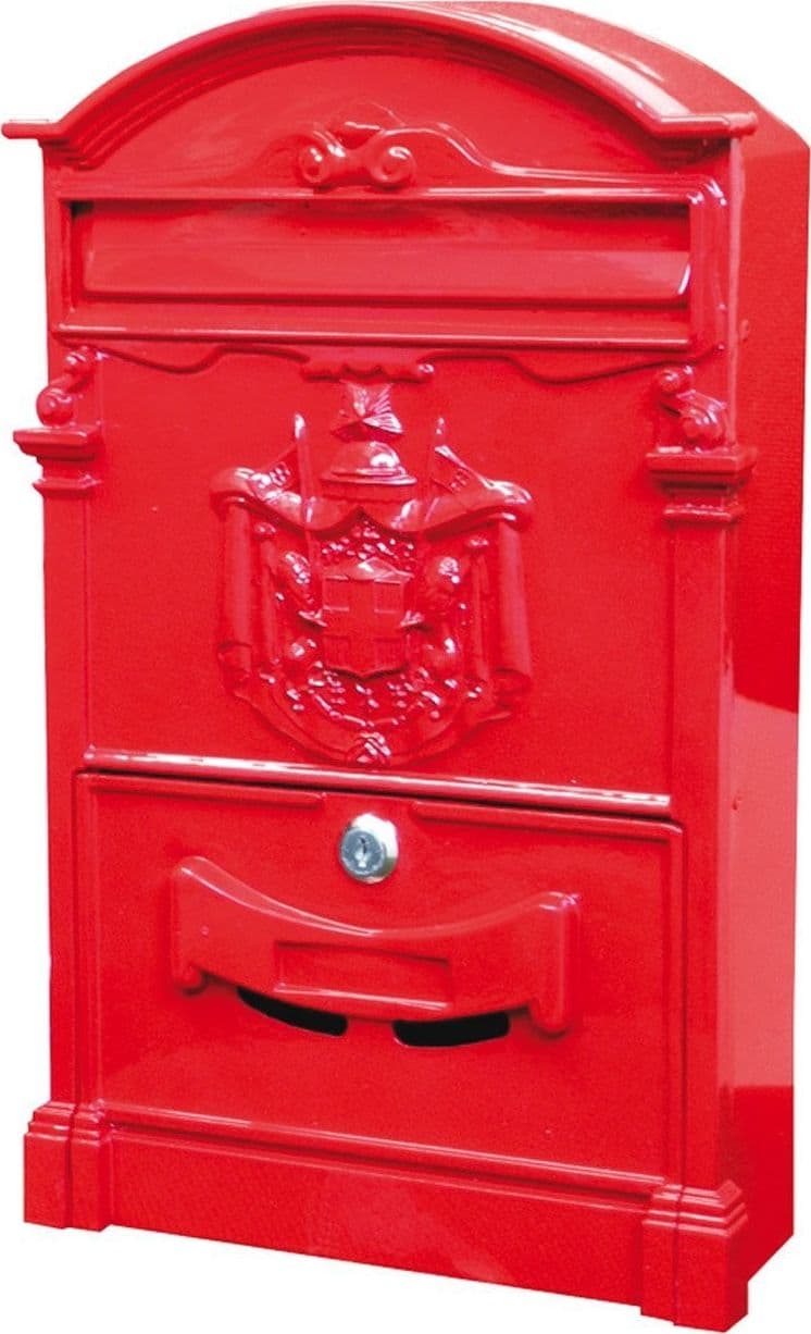 CASSETTA POSTALE BUCA LETTERE IN STILE ANTICO CLASSICO IN ALLUMINIO VERNICIATO – Rosso – TrAdE Shop Traesio – rosso