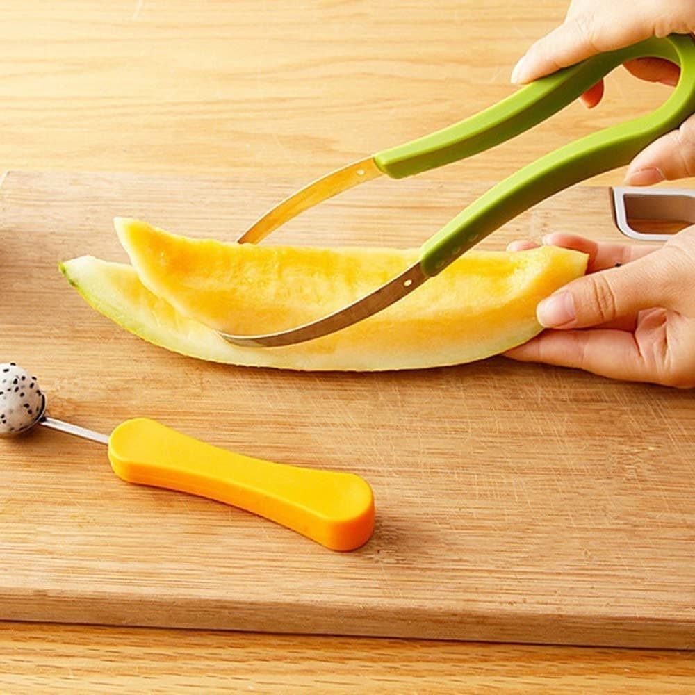 SCAVINO CUCCHIAIO MULTIFUNZIONE TAGLIO MELONE 3 IN 1 SPALLINATORE PER FRUTTA - 11