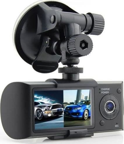 VIDEOCAMERA DOPPIA TELECAMERA AUTO REGISTRATORE STRADA INCIDENTE MONITOR DVR GPS - 4