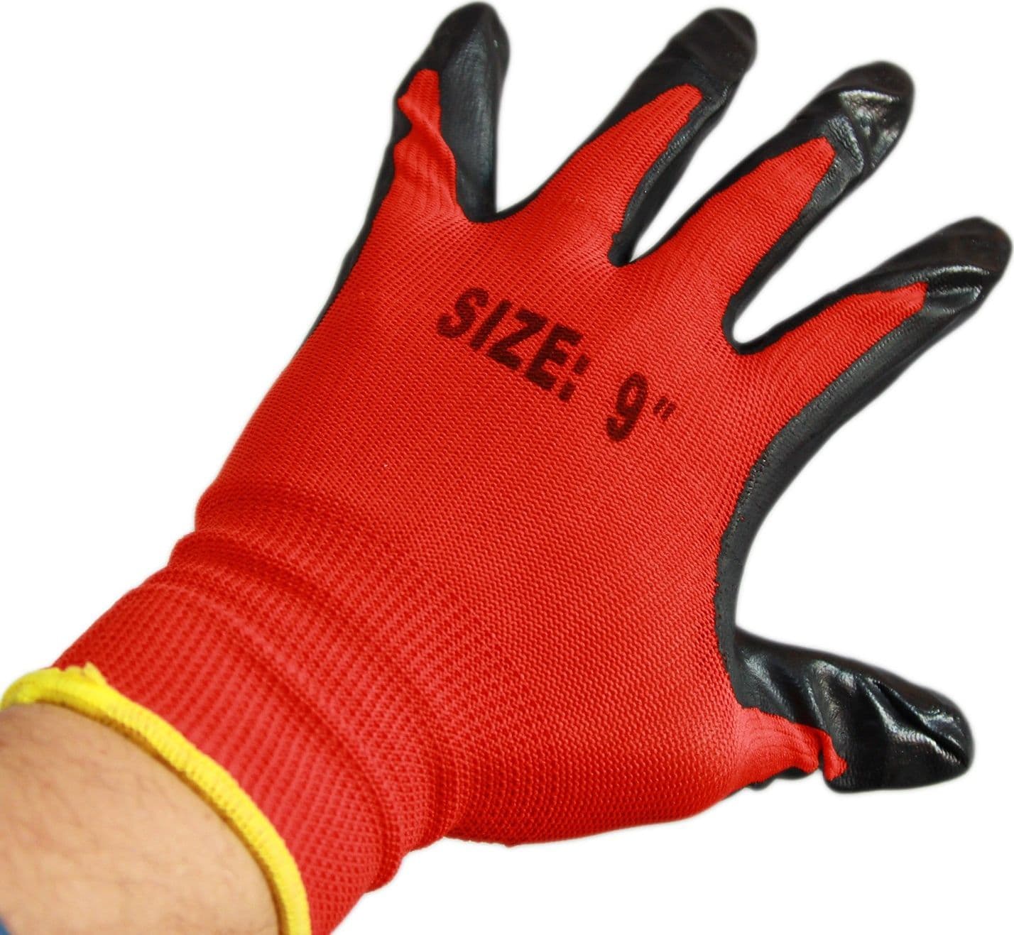12 PAIA DI GUANTI DA LAVORO SPALMATI NYLON NITRILE DISPONIBILI IN 9''10''11'' - 3