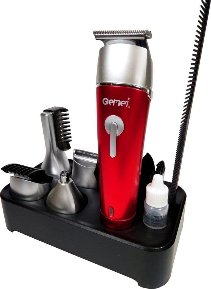 TAGLIACAPELLI RASOIO BARBA TAGLIA CAPELLI PELI NASO RICARICABILE 5 IN 1 GM-571 - 5