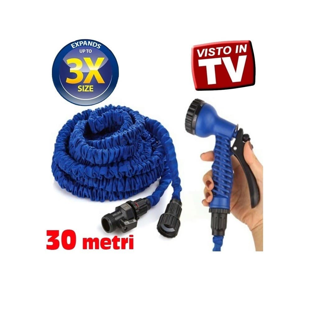 TUBO MAGICO DA GIARDINO 30 METRI ALLUNGABILE ESTENSIBILE MAGIC HOSE VARI COLORI - 7