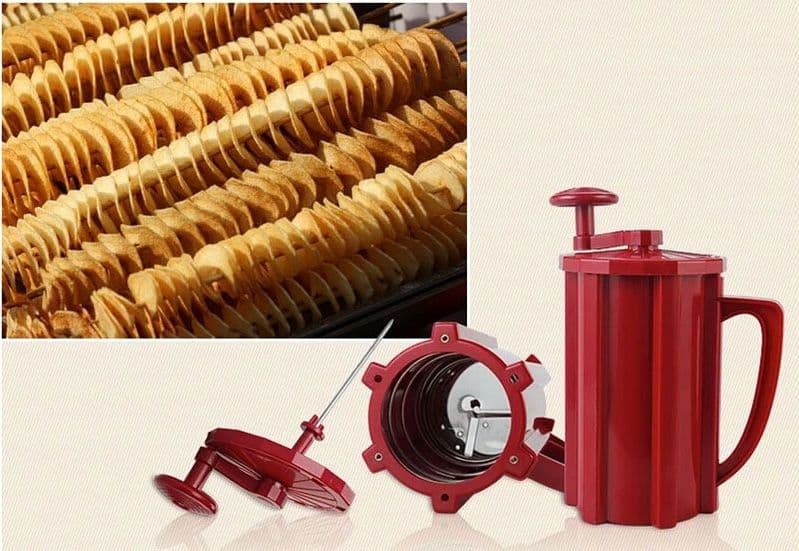 MACCHINA TAGLIA PATATE A SPIRALE TAGLIERINA MULTIFUNZIONE PER FRUTTA VERDURA - 2