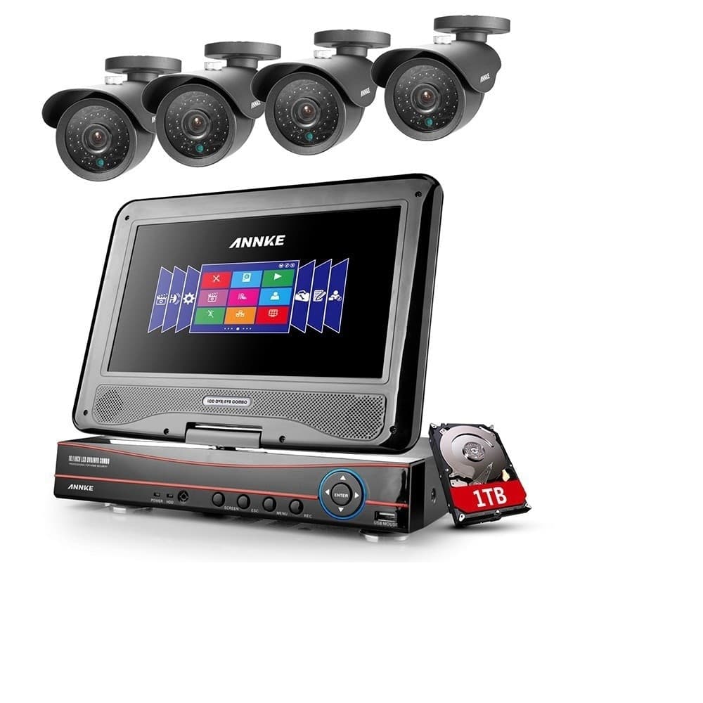 DVR NVR COMBO AHD VIDEOSORVEGLIANZA 4 CH CANALI SCHERMO LCD 10.1" H.264 - 2