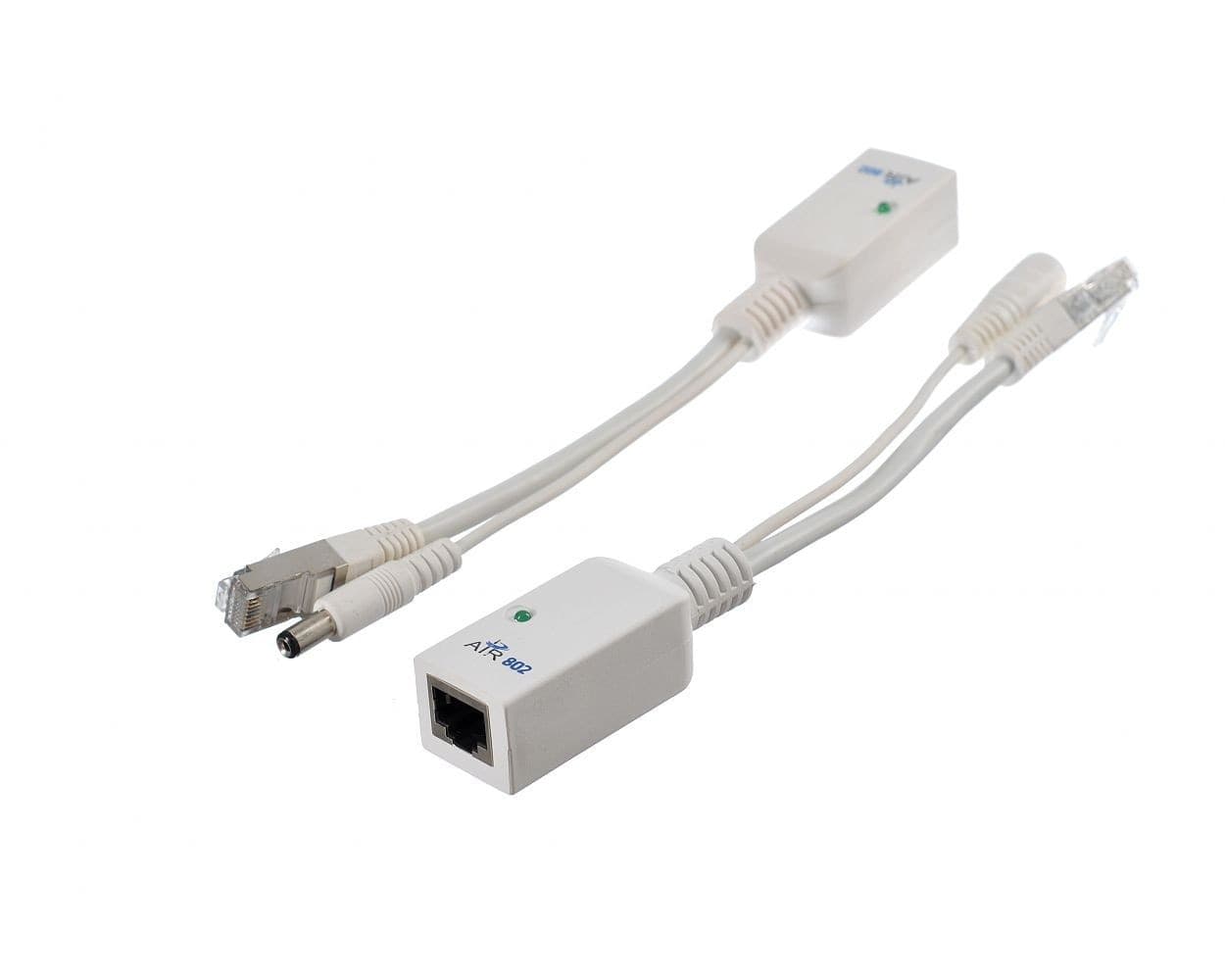 POWER OVER ETHERNET ADATTATORE INIETTORE ESTRATTORE PASSIVO PoE KIT CAVO CAT5 - 3