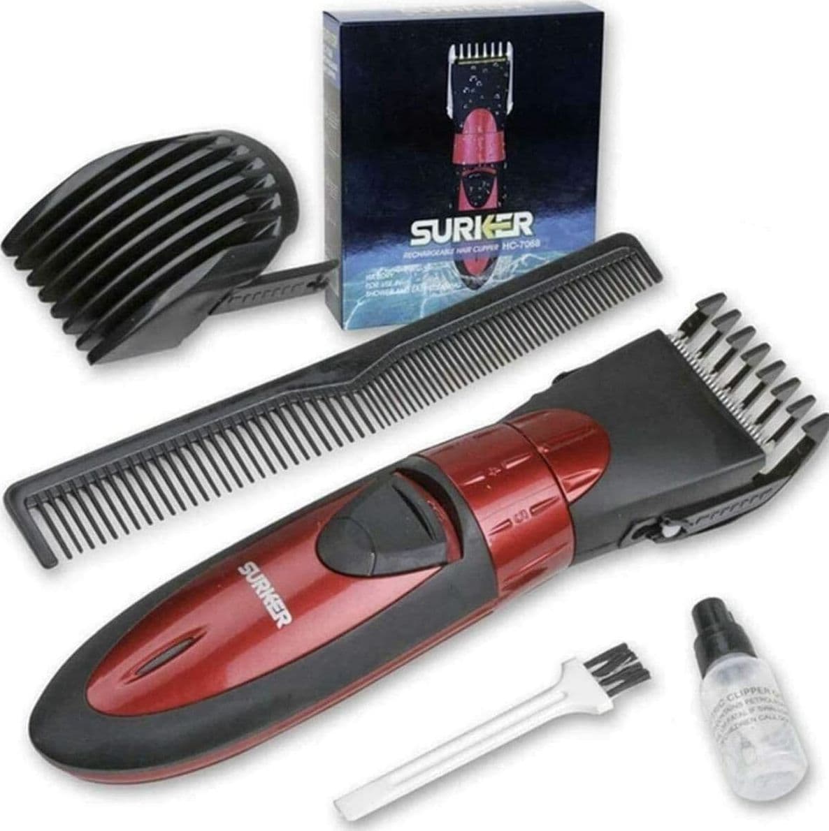 RASOIO TAGLIACAPELLI SURKER HC-7068 RICARICABILE CAPELLI RASATURA BARBA - 12
