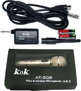 MICROFONO WIRELESS E CON CAVO FILO 2 IN 1 PER KARAOKE CANTARE 309 - 4