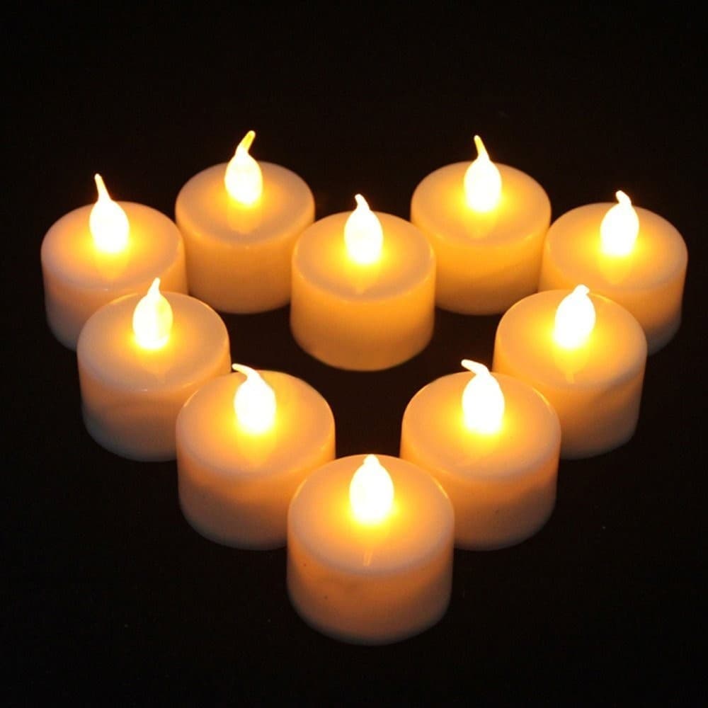 KIT Candele Candeline a Led fiamma tremolante lumini con batterie incluse calda - 6