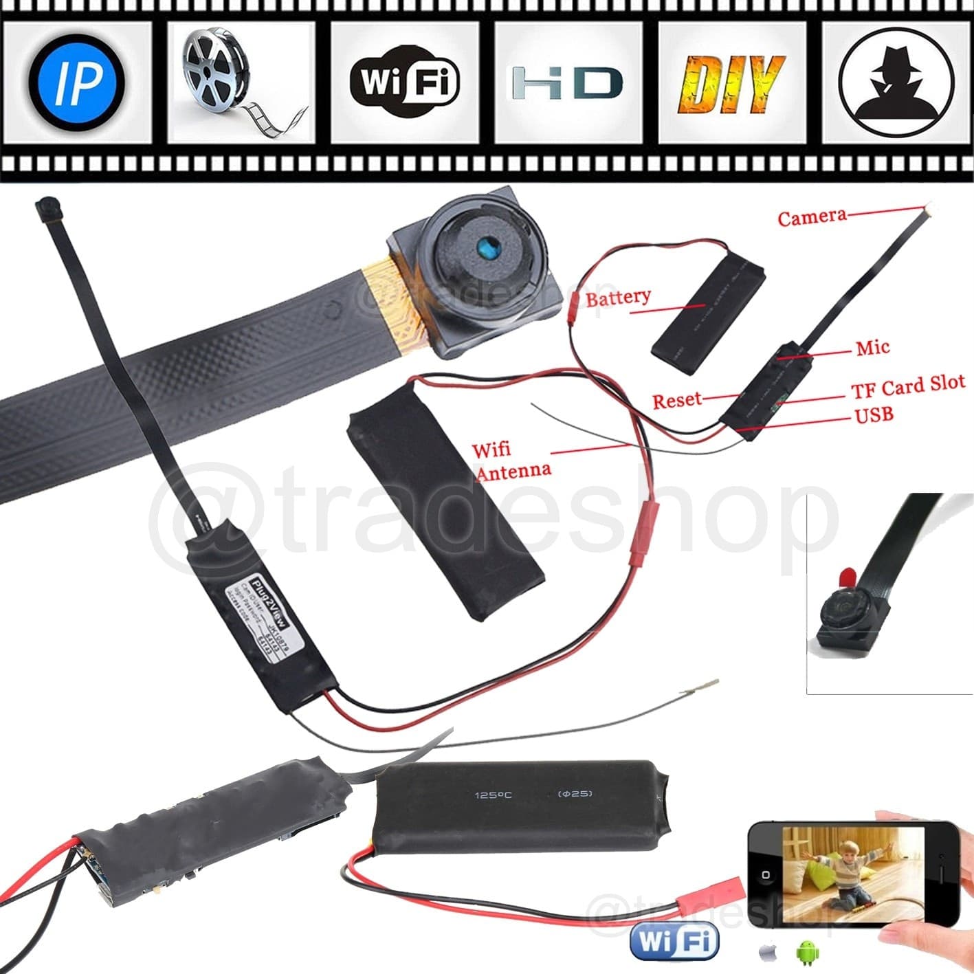 TELECAMERA NASCOSTA MICROCAMERA SPY VIDEO CAMERA SPIA WIFI P2P DETECTION MPX - 11