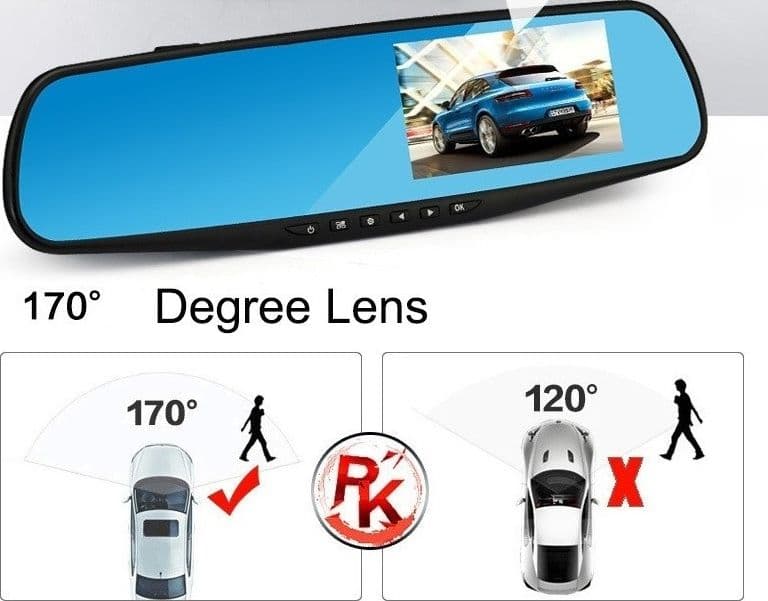 AUTO REARVIEW SPECCHIETTO DVR TELECAMERA FULL HD 1080P 2.3 "LCD PER RETROCAMERA - 3