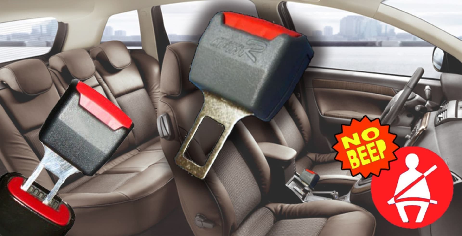 COPPIA BIP STOP 2 GANCI CINTURE CINTURA SICUREZZA DISATTIVA ALLARME 2 BIP STOP - 4