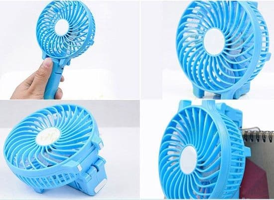 MINI VENTILATORE ELETTRICO RICARICABILE CON MICRO USB RECLINABILE 180° GRADI - 4