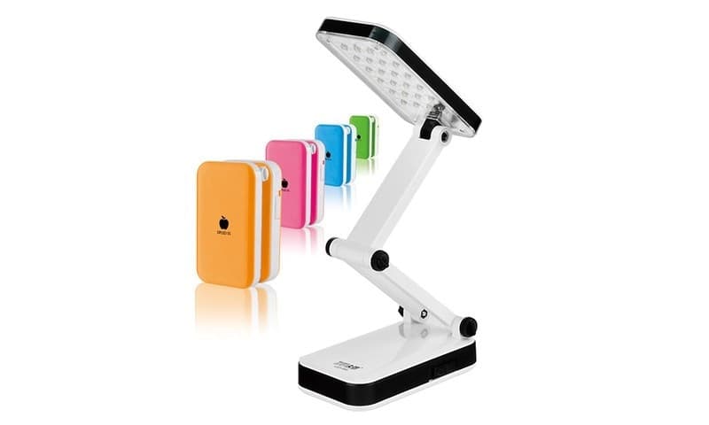 LAMPADA EMERGENZA RICARICABILE PIEGHEVOLE 24 LED LUCE BIANCA DA TAVOLO