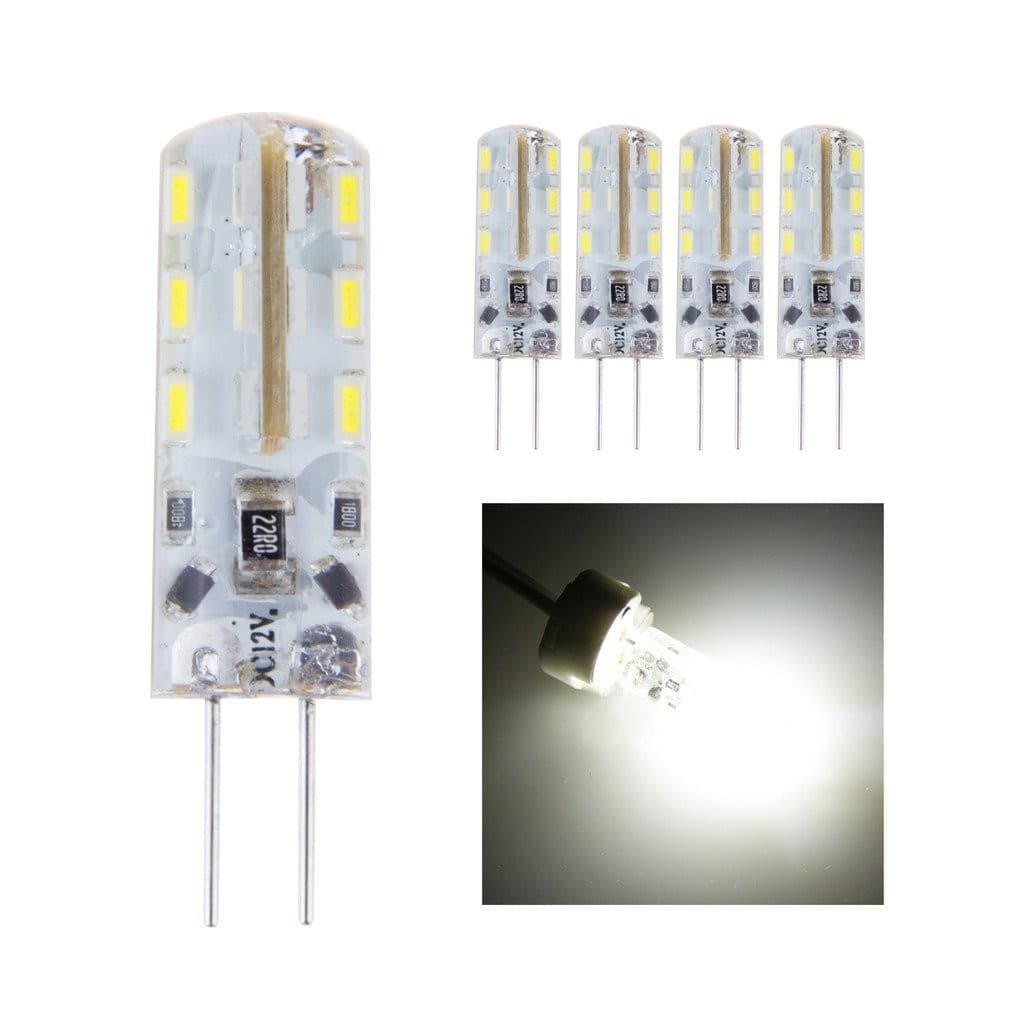 5pcs PEZZI DC12V 3014 SMD G4 Lampadina a led Luminosa 3W Bianco Caldo Freddo - 8