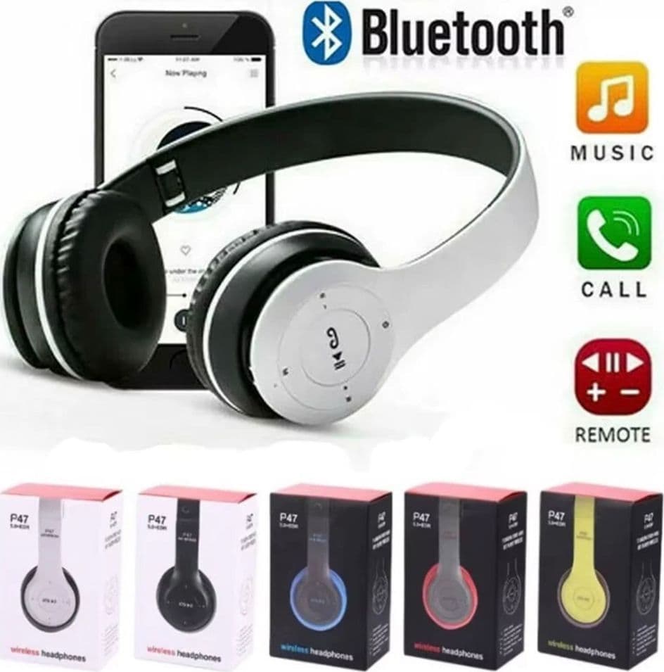 CUFFIE BLUETOOTH STEREO P47 PER SMARTPHONE E COMPUTER WIRELESS - 7