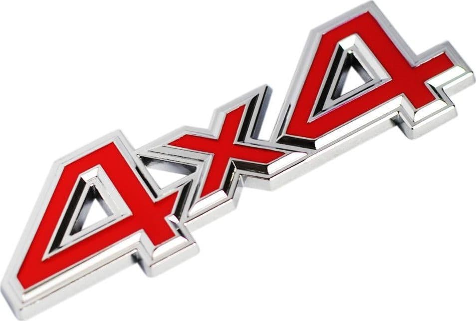 ADESIVO DECORAZIONE 3D IN METALLO CROMATO PER AUTO FIGURA STEMMA 4X4 STICKER