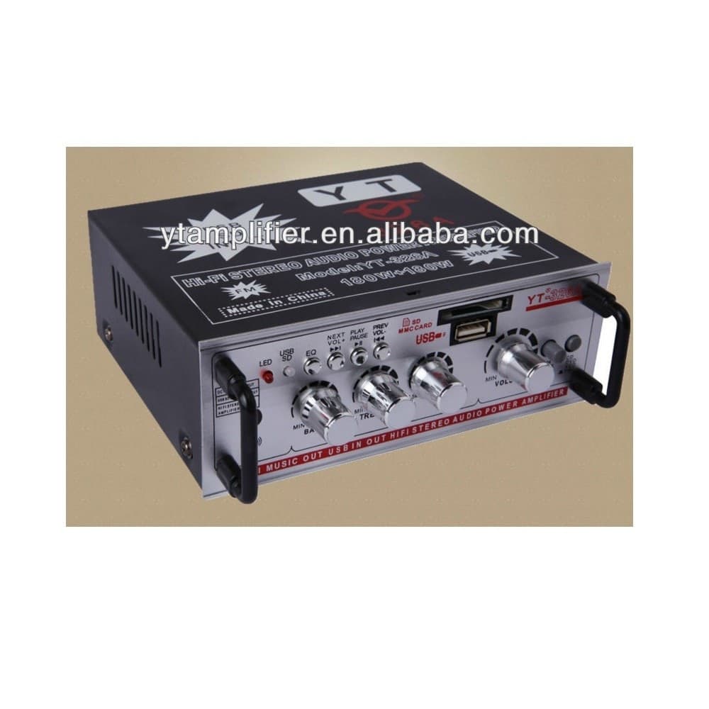 AMPLIFICATORE AUDIO STEREO YT326A MP3 USB SD CARD AUX RADIO FM TELECOMANDO 360W - 2