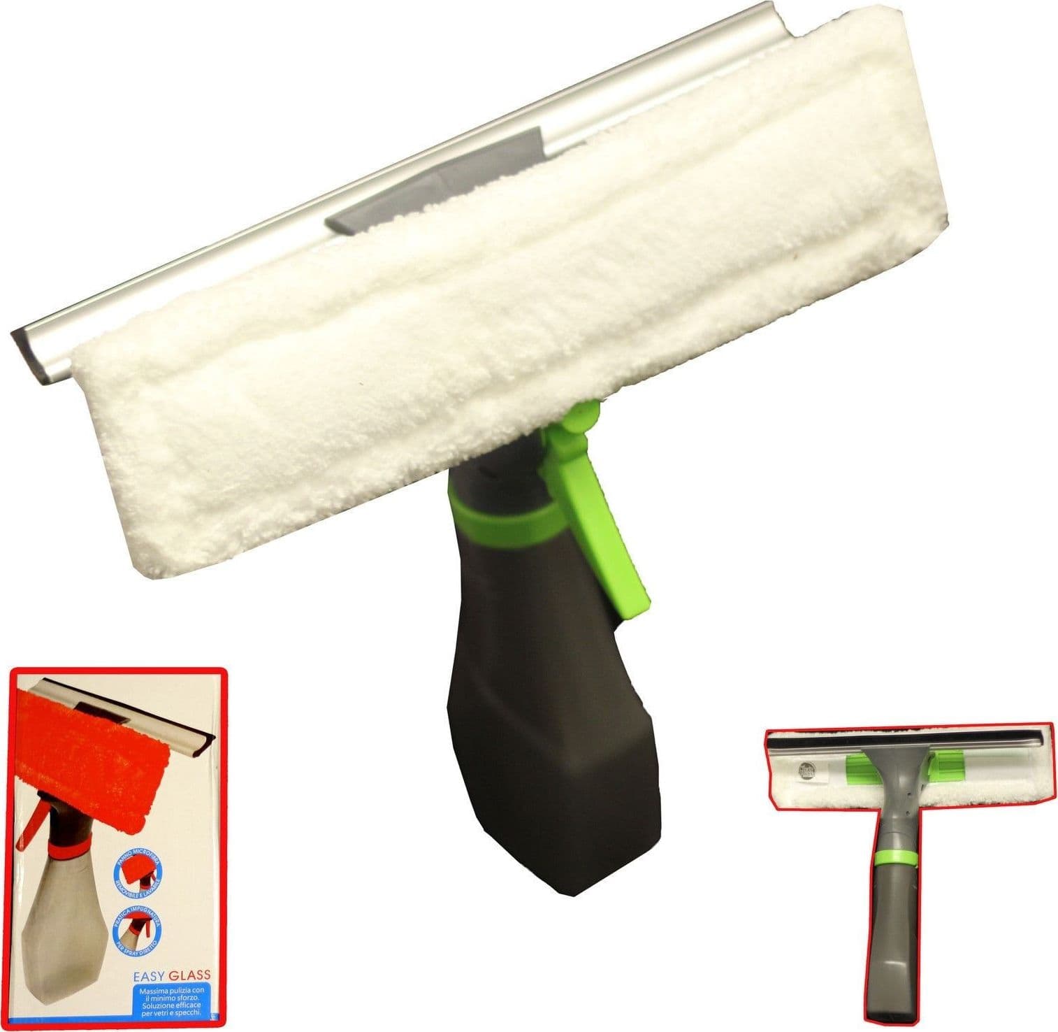 PULISCI PULITORE VETRI LAVAVETRI SPRUZZINO MANUALE PANNO MICROFIBRA 200ML - 2