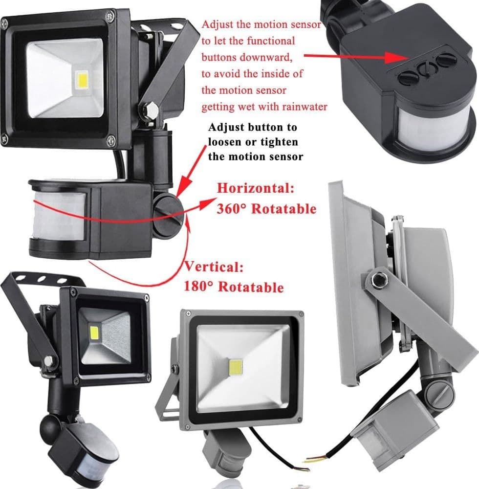 FARO LED 30W SENSORE DI MOVIMENTO ESTERNO CREPUSCOLARE LUCE PROIETTORE - 5