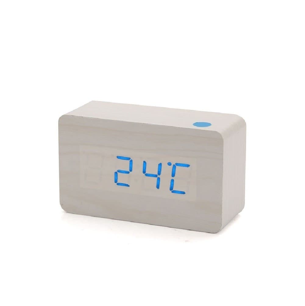 Orologio Moderno effetto legno Wooden USB/AAA Light LED Digital Alarm Clock - 9